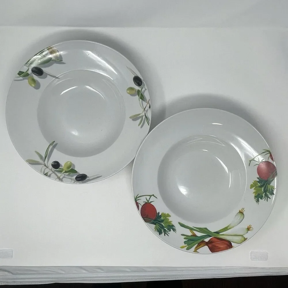 Gibson Meritage Wide Rim Serving‎ Bowl Olive Pattern 12